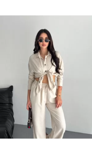 Gömlek Pantolon Ikili Takım - Kırık Beyaz