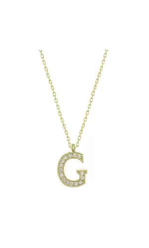 Luz&Pos Gümüş Gold G Harfi Kadın Kolye