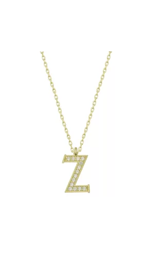 Luz&Pos Gümüş Gold Z Harfi Kadın Kolye