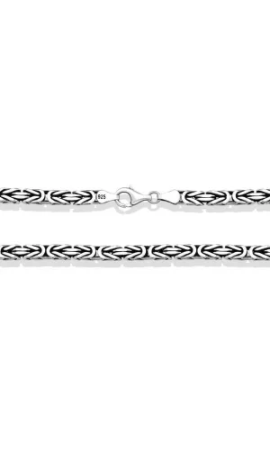 Luz&Pos Gümüş Kral Zincir - 3 Mm Köşeli