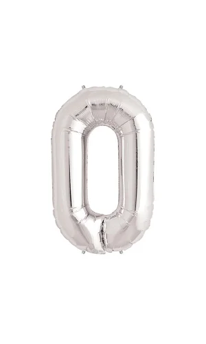 Gümüş Rengi Folyo Rakam Balon 1 Metre