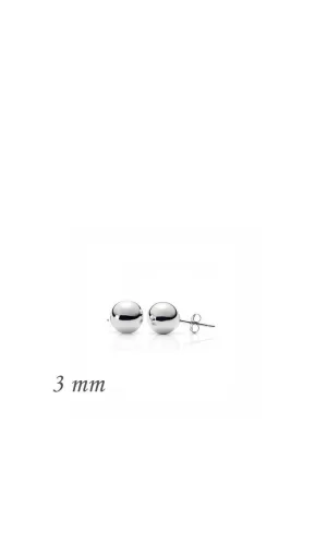 Luz&Pos Gümüş Top Küpe - 3 Mm
