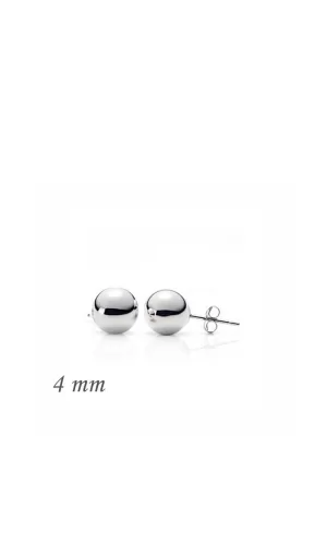 Luz&Pos Gümüş Top Küpe - 4 Mm