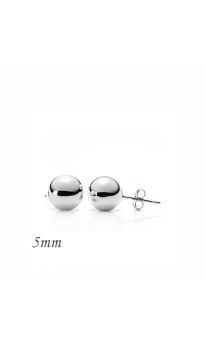 Luz&Pos Gümüş Top Küpe - 5 Mm