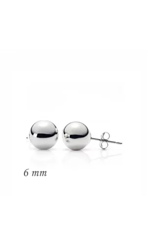 Luz&Pos Gümüş Top Küpe - 6 Mm