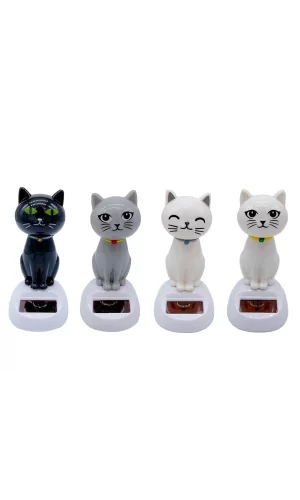 Güneş Enerjili Sallanan Kedi Figürü