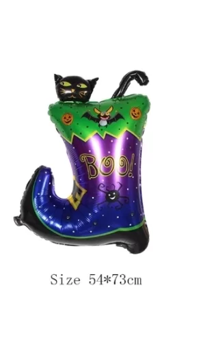 Halloween Çizmeli Kara Kedi Folyo Balon
