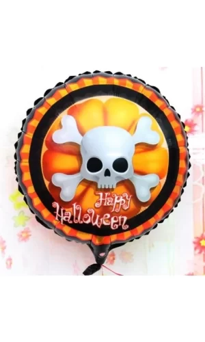 Halloween İskelet Kuru Kafa Folyo Balon 18 İnç