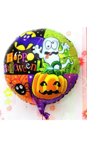 Halloween Örümcekli Kabaklı Folyo Balon 18 inç