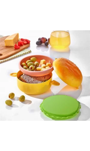 Hamburger Görünümlü Beslenme Ve Saklama Kabı
