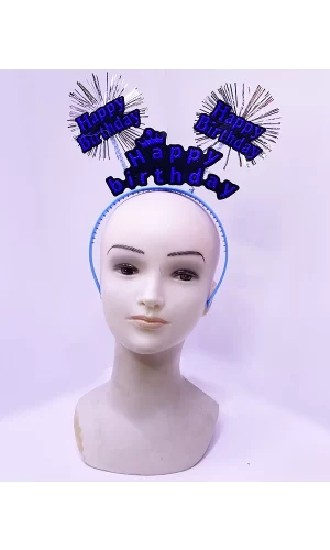 Happy Birthday Neon Mavi Doğum Günü Tacı