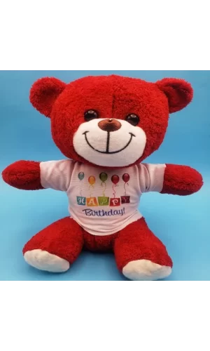 Happy Birthday Peluş Kırmızı Ayı