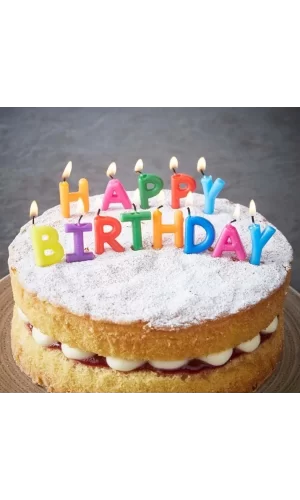 Happy Birthday Yazılabilen Rengarenk Doğum Günü Mumu