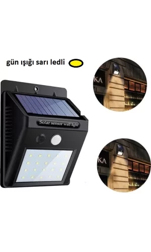 Hareket Sensörlü Güneş Enerjili Lamba 20 led