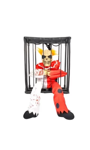 Hareketli Sesli Sensörlü Mahkum Joker İskelet Dekorasyon 22x27 Cm