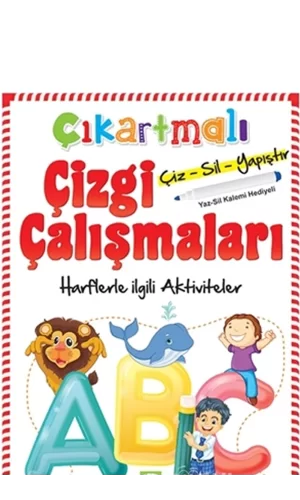 Harflerle İlgili Aktiviteler Çıkartmalı Çizgi Çalışmaları
