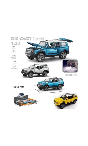 Hcl-521a Çek Bırak 1:22 Sesli Ve Işıklı Buharlı Metal Jeep