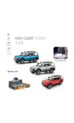 Hcl-522a Çek Bırak 1:22 Sesli Ve Işıklı Buharlı Off-road Metal Jeep