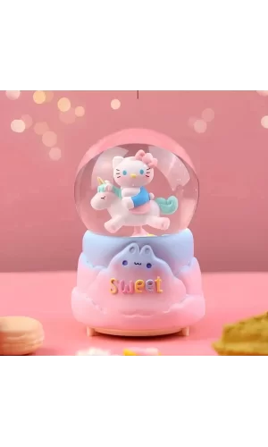 Hello Kitty Işıklı Müzikli Kar Küresi Orta Boy Alk3041