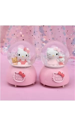 Hello Kitty Işıklı Müzikli Kar Küresi Orta Boy Alk3117