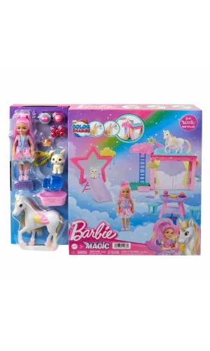 Hnt67 Barbie A Touch Of Magic Chelsea Ve Pegasus Oyun Seti