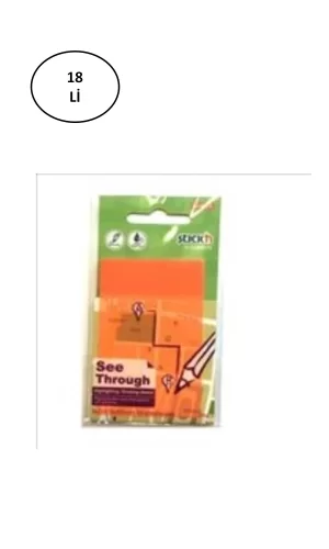 Hopax Stickn Yapışkanlı Not Kağıdı 76X51 Mm Yarı Saydam Turuncu 50 Yaprak