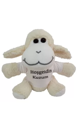 Hoşgeldin Kuzum Tişörtlü Peluş Kuzu