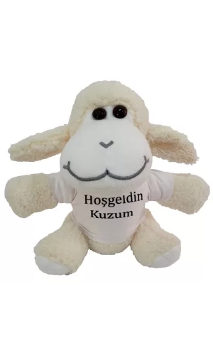 Hoşgeldin Kuzum Tişörtlü Peluş Kuzu