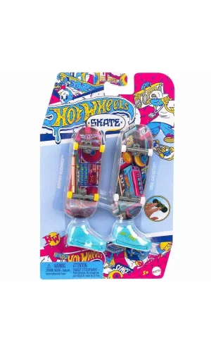 Hxl17 Hot Wheels Skate Retro Temalı İkili Parmak Kaykay Ve Ayakkabı Paketi