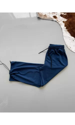İki İplik Kumaş Baggy Alt Esofman - Turkuaz