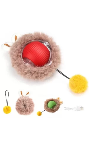 İnteraktif Şarjlı Kulaklı Hareketli Peluş Oyun Topu Kuyruklu 5 cm