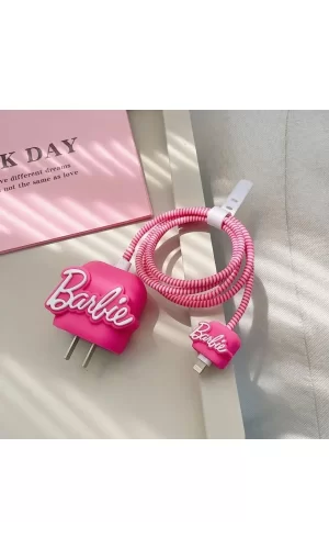 İphone 18w/20w Uyumlu Barbie Şarj Kılıfı, Şarj Kablosu Örme Aparatı, Toparlayıcı
