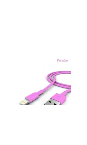 İphone Şarj Data Kablosu - Pembe