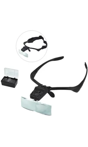 Işıklı Gözlük Büyüteç  5 Farklı Lens 9892b