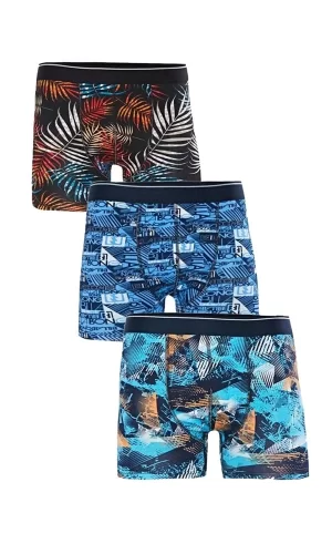 Işıl Erkek Likralı Boxer Desenli M