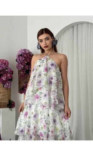 Jeon Boyun Askılı Elbise