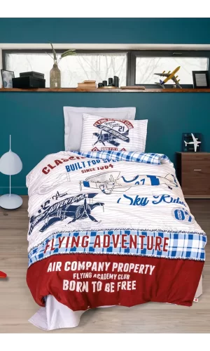 Junior Tek Kişilik Nevresim Takımı Flying Gri
