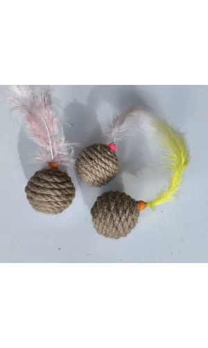Jut Halat Örgü Kedi Oyun Topu 5 cm