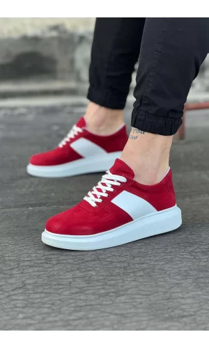 K&A  KA011 Kırmızı Süet Erkek Casual Ayakkabı