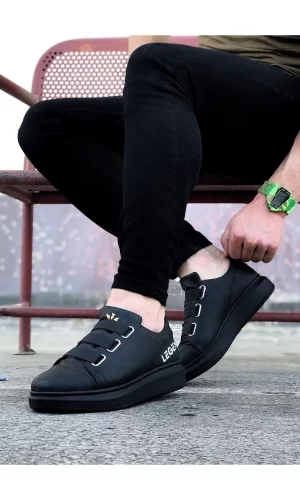 K&A  KA029 3 Bant Legend Kömür Kalın Taban Casual Erkek Ayakkabı