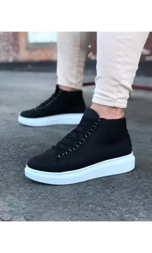 K&A  KA032 Siyah Bağcıklı Sneakers  Yarım Bilek Bot