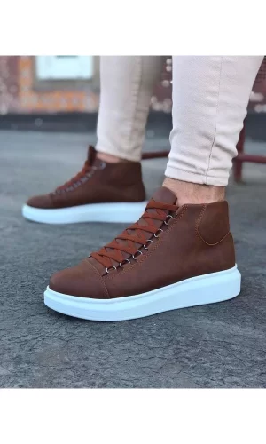 K&A  KA032 Taba Bağcıklı Sneakers  Yarım Bilek Bot