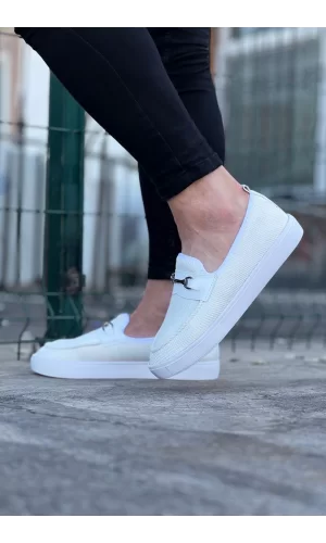 K&A  KA060 Beyaz Triko Babet Erkek Casual Ayakkabı