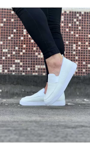 K&A  KA061 Beyaz Triko Babet Erkek Casual Ayakkabı