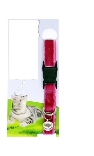 Kadife Dokulu Ayarlanabilir Çıngıraklı Kedi Tasması