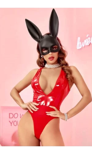 Kadın Babydoll Fantezi Harness Erotik Kıyafet 2049 Kırmızı - Royaleks
