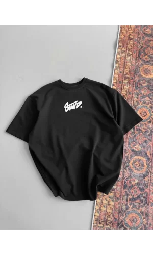 Luz&Pos Kadın Baskılı Oversize T-shirt - Siyah