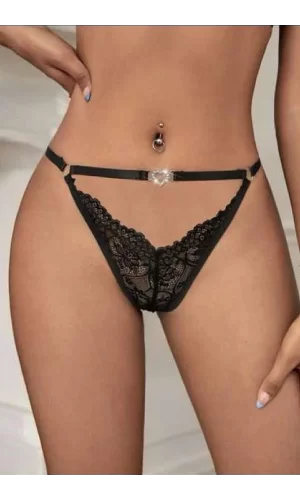 Kadın Fantezi İç Giyim Tanga Külot Perfect Fall 279 Siyah - Royaleks
