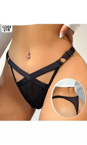 Kadın Fantezi İç Giyim Tanga Külot Perfect Fall D218 Siyah