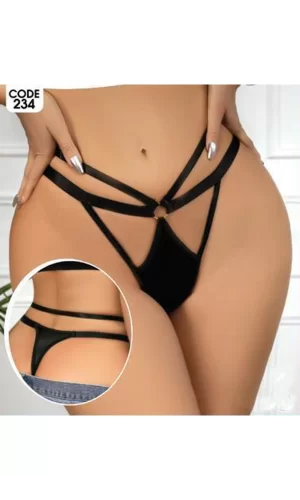 Kadın Fantezi İç Giyim Tanga Külot Perfect Fall D234 Siyah